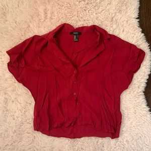 Cropped collar shirt